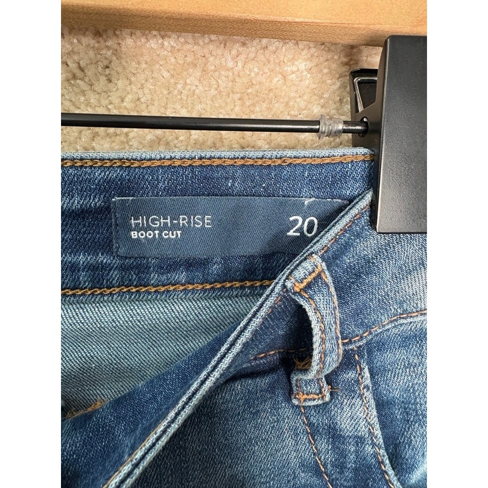 NWT J. JILL Boot Cut Jeans Women's 20 Blue High Rise Raw Hem Classic Plus Size - Picture 3 of 4